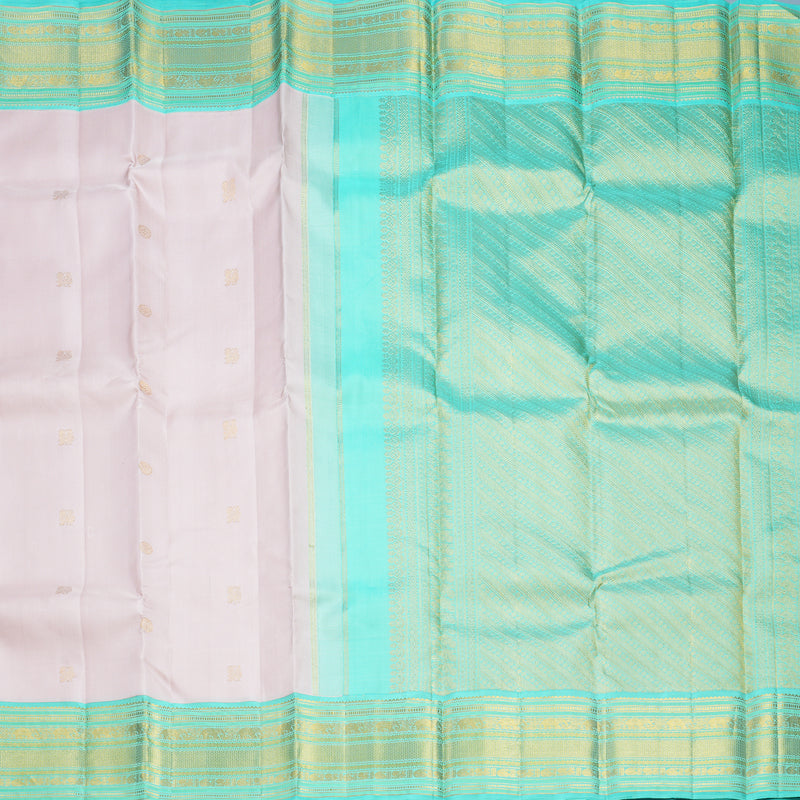 Hayagrivas Handloom Powder Pink Kanjivaram Silk Saree with Aqua Green Border KBF686G3-2