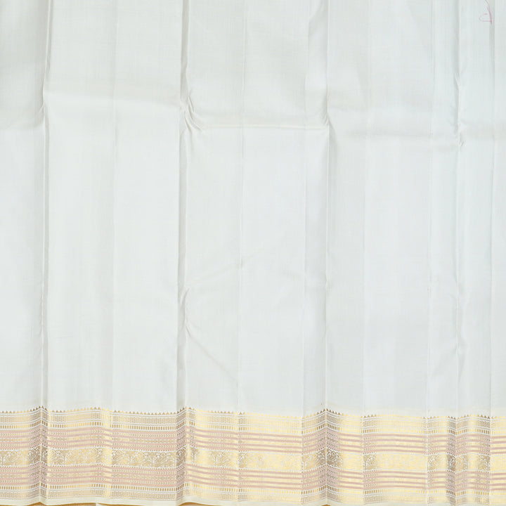 Hayagrivas Handloom Bottle Green Kanjivaram Silk Saree with Half-White Border KBF686G3-3