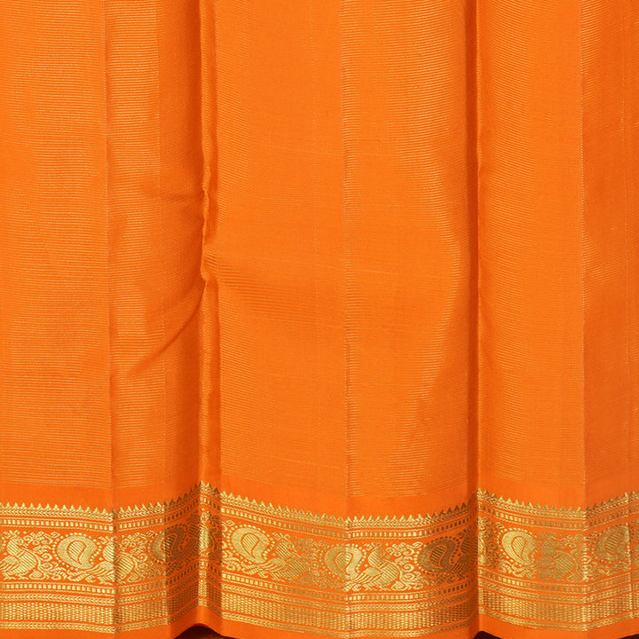 Hayagrivas Handloom Orange Kanjivaram Silk Saree KBF686G4-1