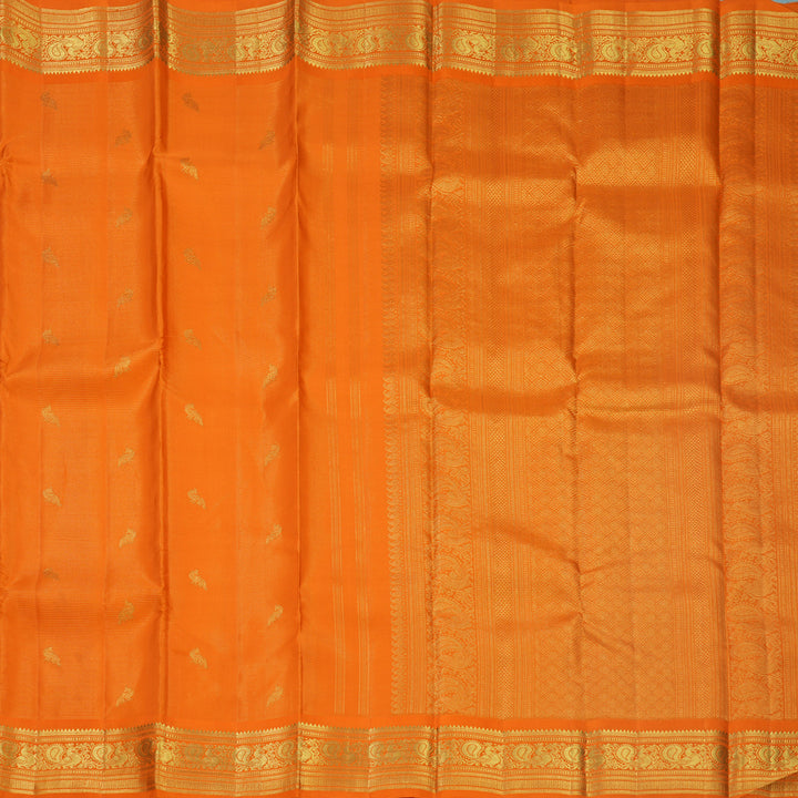 Hayagrivas Handloom Orange Kanjivaram Silk Saree KBF686G4-1
