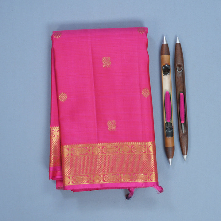 Hayagrivas Handloom Rani Pink Kanjivaram Silk Saree KBF687G1-1