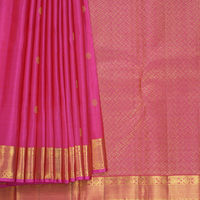 Hayagrivas Handloom Rani Pink Kanjivaram Silk Saree KBF687G1-1