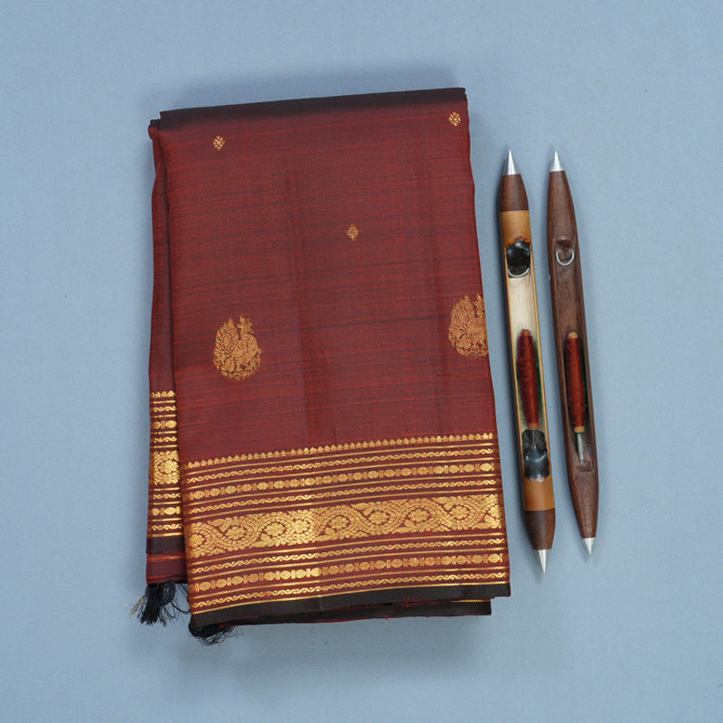 Hayagrivas Handloom Araku Maroon Kanjivaram Silk Saree KBF687G1-2