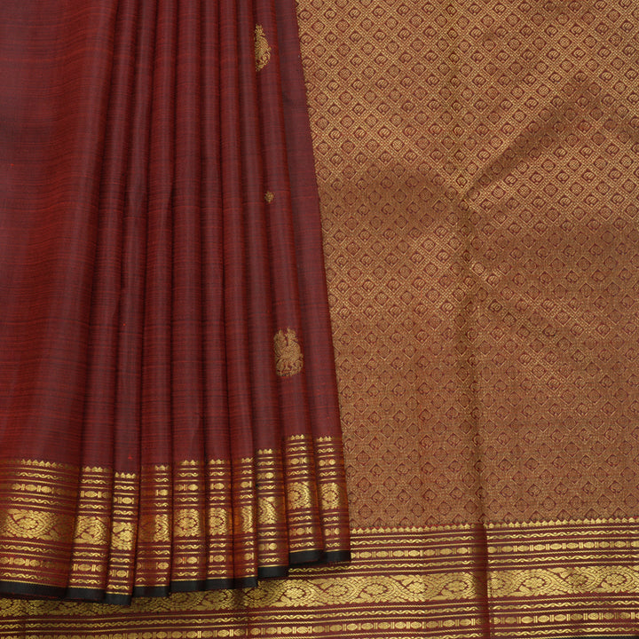 Hayagrivas Handloom Araku Maroon Kanjivaram Silk Saree KBF687G1-2