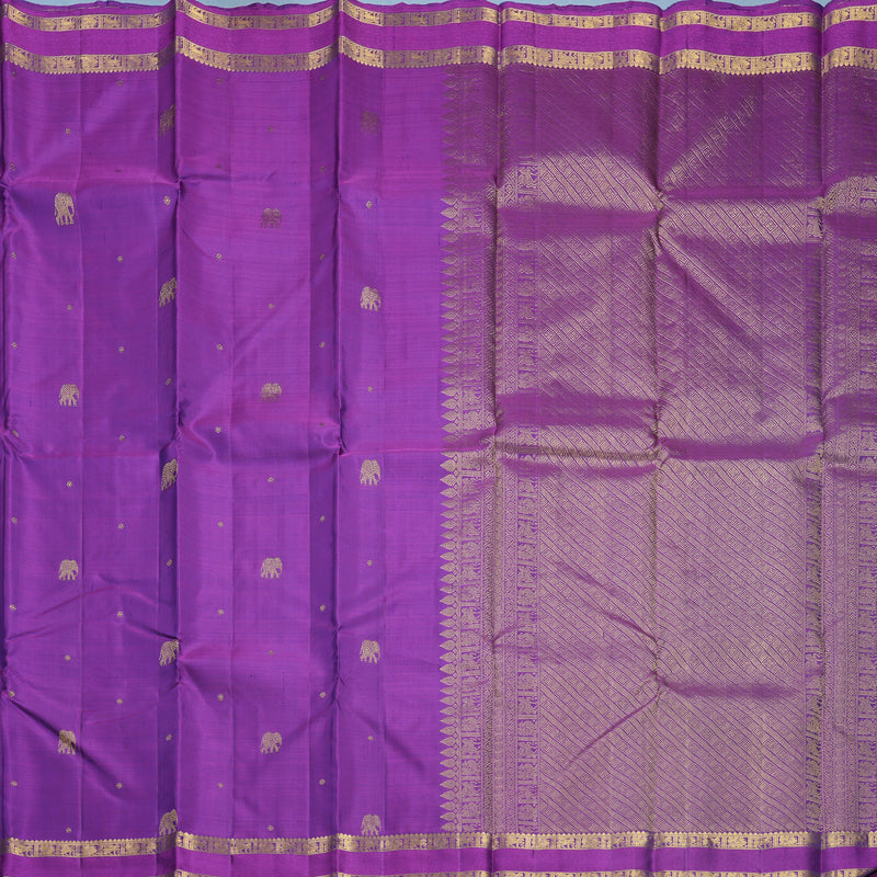 Hayagrivas Handloom Purple Kanjivaram Silk Saree KBF687G1-4