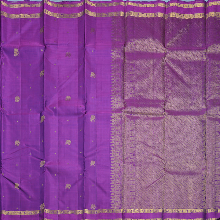 Hayagrivas Handloom Purple Kanjivaram Silk Saree KBF687G1-4