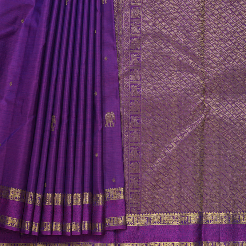 Hayagrivas Handloom Purple Kanjivaram Silk Saree KBF687G1-4