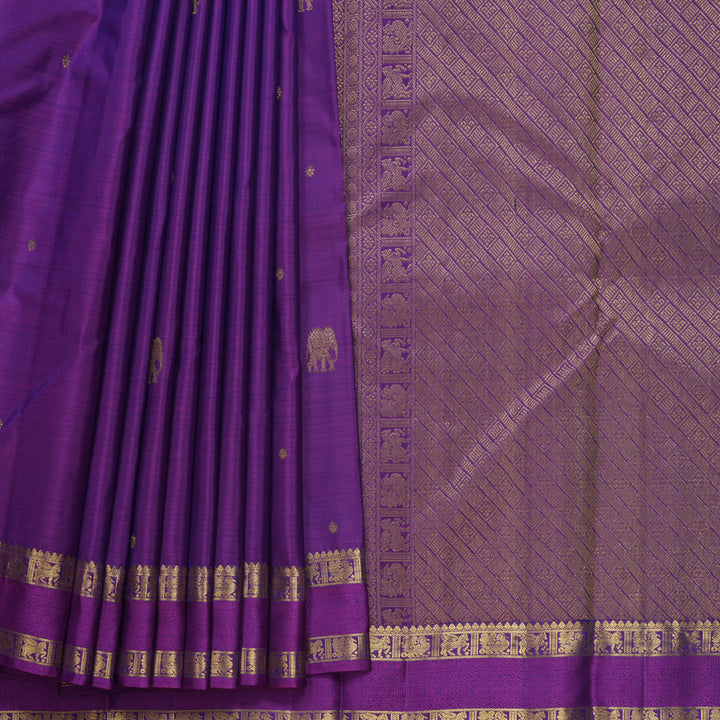 Hayagrivas Handloom Purple Kanjivaram Silk Saree KBF687G1-4