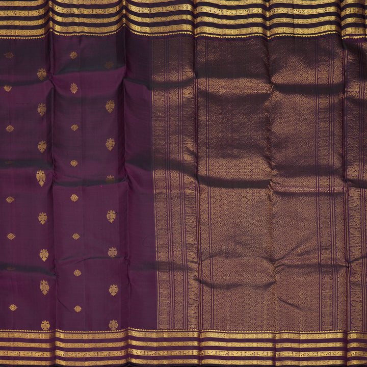 Hayagrivas Handloom Purple Kanjivaram Silk Saree KBF687G1-5