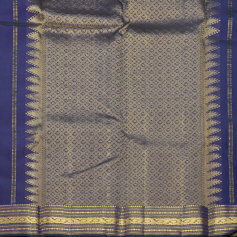 Hayagrivas Handloom Navy Blue Kanjivaram Silk Saree KBF687G1-6