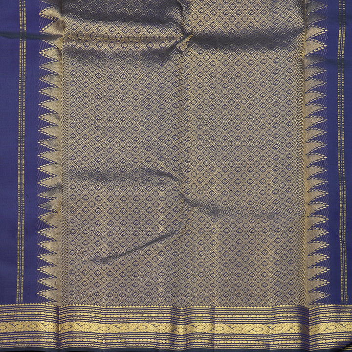 Hayagrivas Handloom Navy Blue Kanjivaram Silk Saree KBF687G1-6