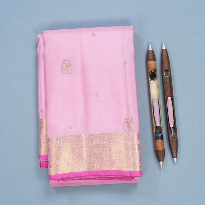 Hayagrivas Handloom Baby Pink Kanjivaram Silk Saree KBF687G1-8