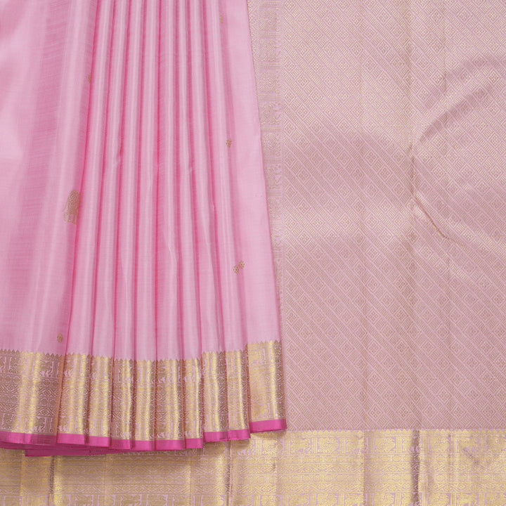 Hayagrivas Handloom Baby Pink Kanjivaram Silk Saree KBF687G1-8