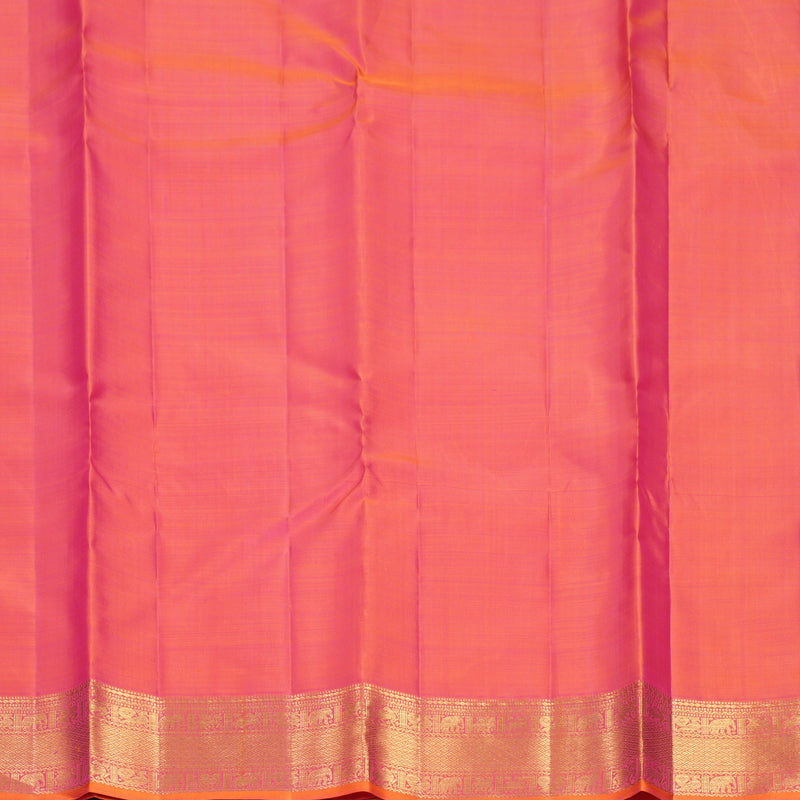 Hayagrivas Handloom Orangish-Pink Kanjivaram Silk Saree KBF687G2-1