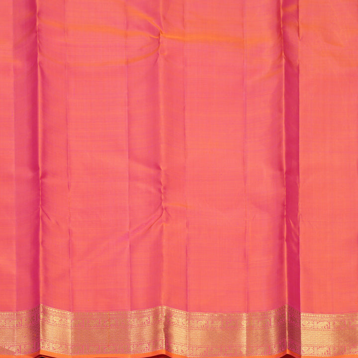 Hayagrivas Handloom Orangish-Pink Kanjivaram Silk Saree KBF687G2-1