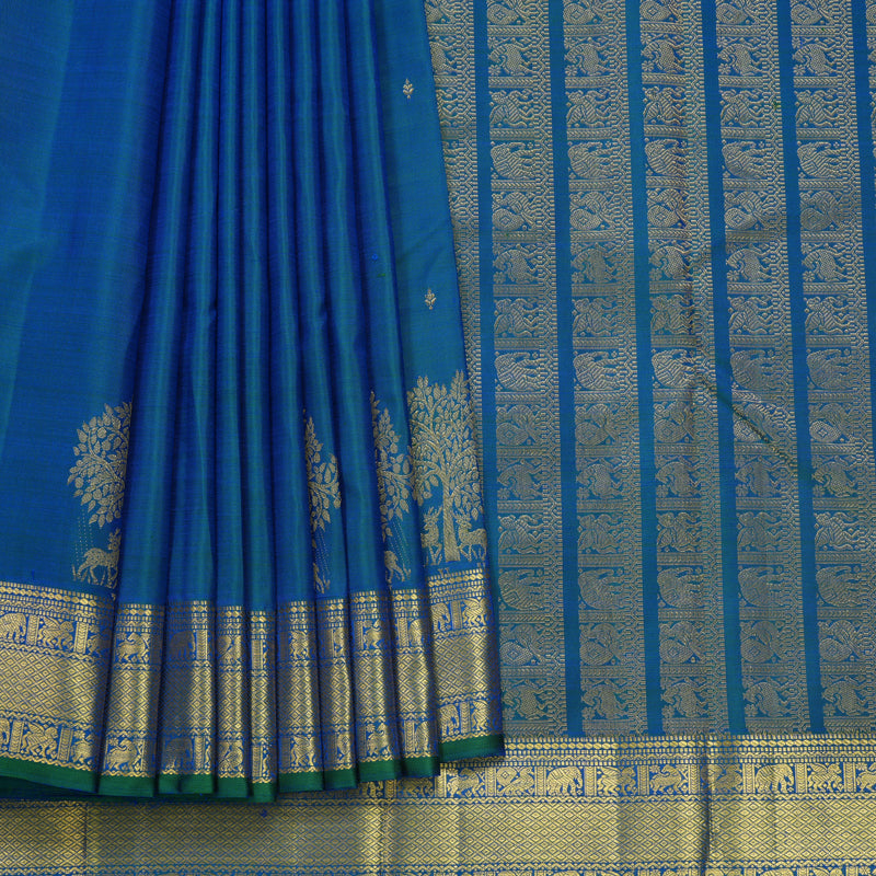 Hayagrivas Handloom Mayilkazhuthu Kanjivaram Silk Saree KBF687G2-5