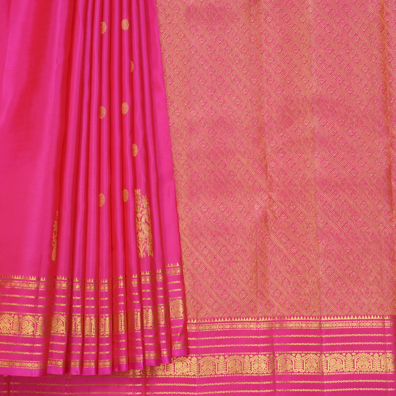 Hayagrivas Handloom Rani Pink Kanjivaram Silk Saree KBF687G2-6