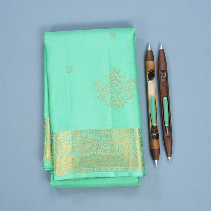 Hayagrivas Handloom Pastel Green Kanjivaram Silk Saree KBF687G2-7
