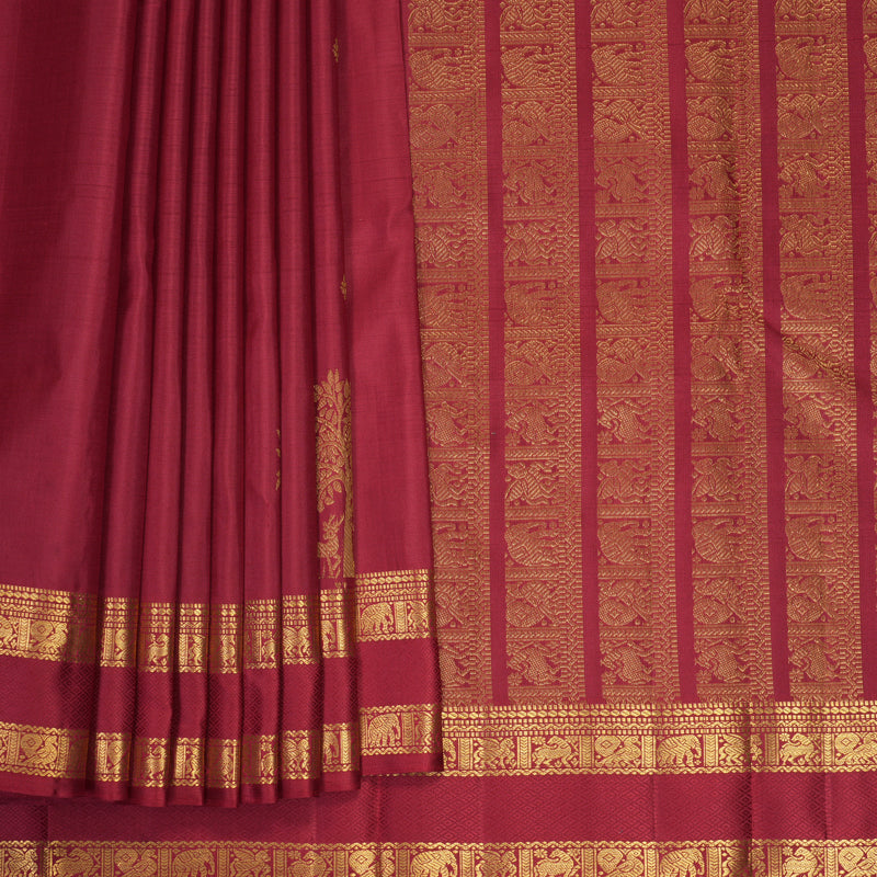 Hayagrivas Handloom Maroon Kanjivaram Silk Saree KBF687G2-8