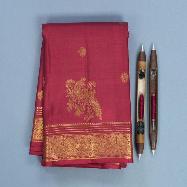 Hayagrivas Handloom Maroon Kanjivaram Silk Saree KBF687G2-9