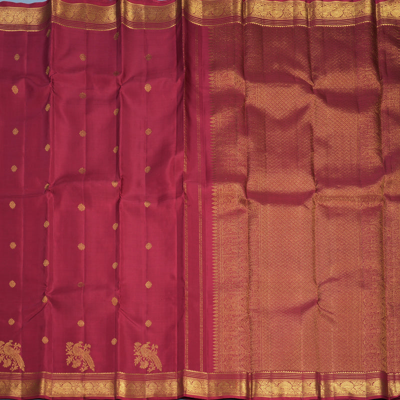 Hayagrivas Handloom Maroon Kanjivaram Silk Saree KBF687G2-9