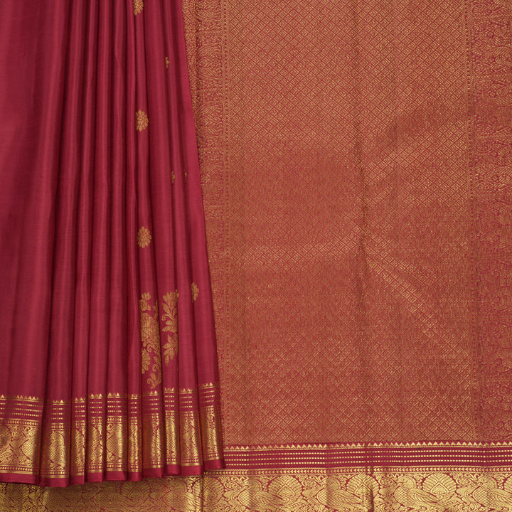 Hayagrivas Handloom Maroon Kanjivaram Silk Saree KBF687G2-9