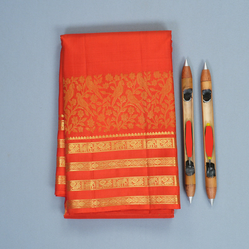 Hayagrivas Handloom Red Kanjivaram Silk Saree KBF687G3-1