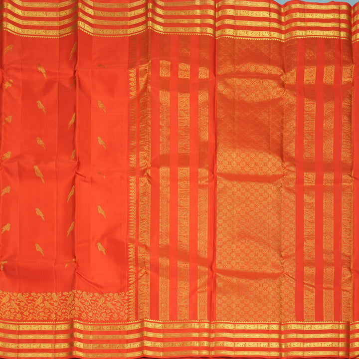 Hayagrivas Handloom Red Kanjivaram Silk Saree KBF687G3-1