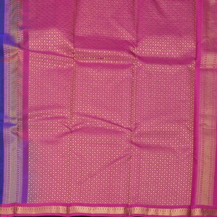 Hayagrivas Handloom Royal Blue Kanjivaram Silk Saree with Purple Border KBF688G1-17