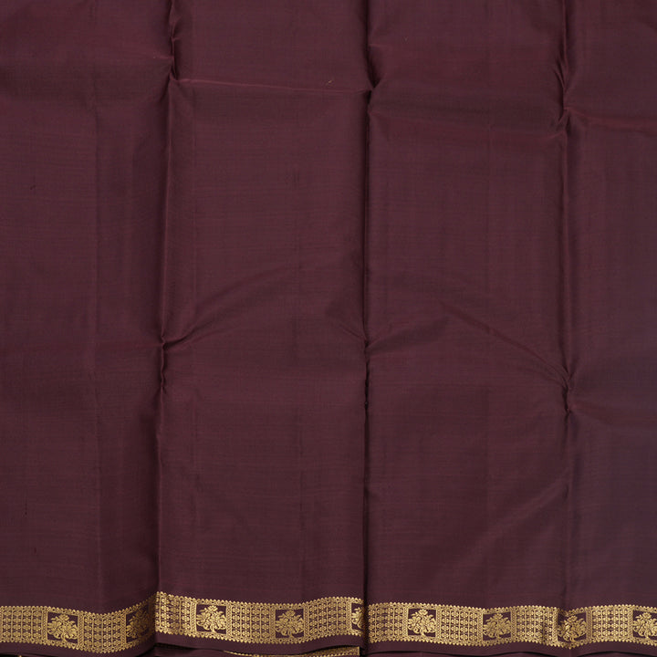 Hayagrivas Handloom Deep Blue Kanjivaram Silk Saree with Dark Brown Border KBF688G1-24