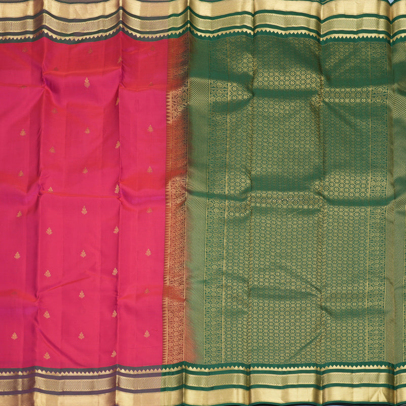 Hayagrivas Handloom Pink Kanjivaram Silk Saree with Manthalir Border KBF688G2-15