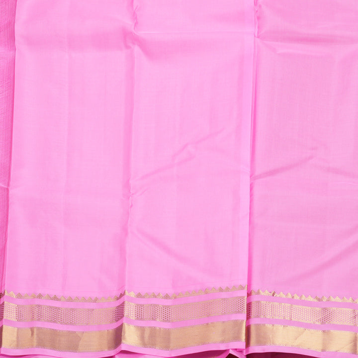 Hayagrivas Handloom Sampanga Yellow Kanjivaram Silk Saree with Rose Pink Border KBF688G2-19