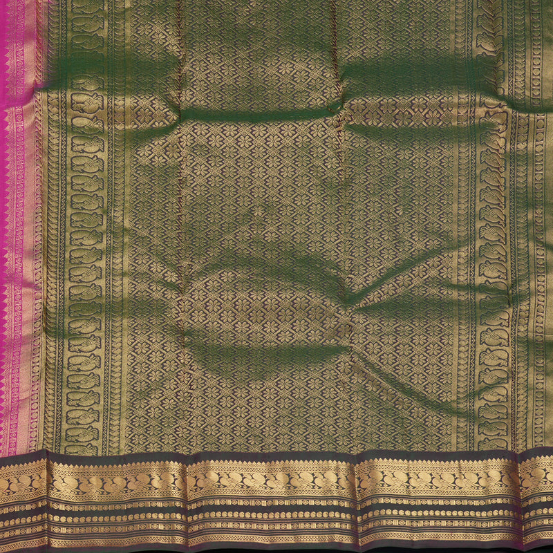 Hayagrivas Handloom Magenta-Pink Kanjivaram Silk Saree with Manthalir Border KBF688G2-29