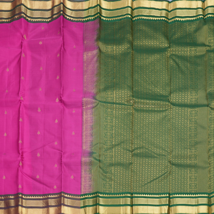 Hayagrivas Handloom Magenta-Pink Kanjivaram Silk Saree with Manthalir Border KBF688G2-30