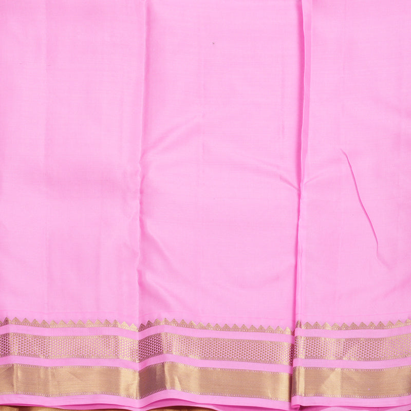 Hayagrivas Handloom Rust Orange Kanjivaram Silk Saree with Baby Pink Border KBF688G2-8