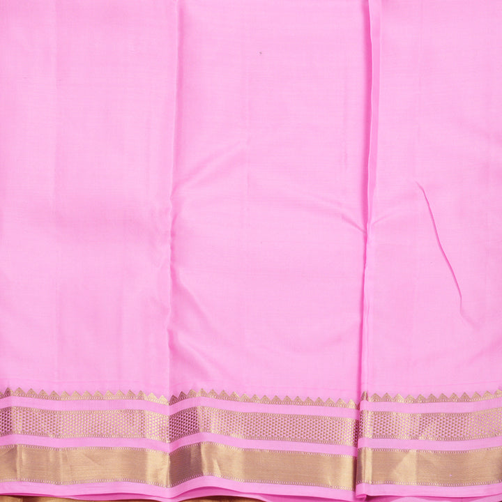 Hayagrivas Handloom Rust Orange Kanjivaram Silk Saree with Baby Pink Border KBF688G2-8