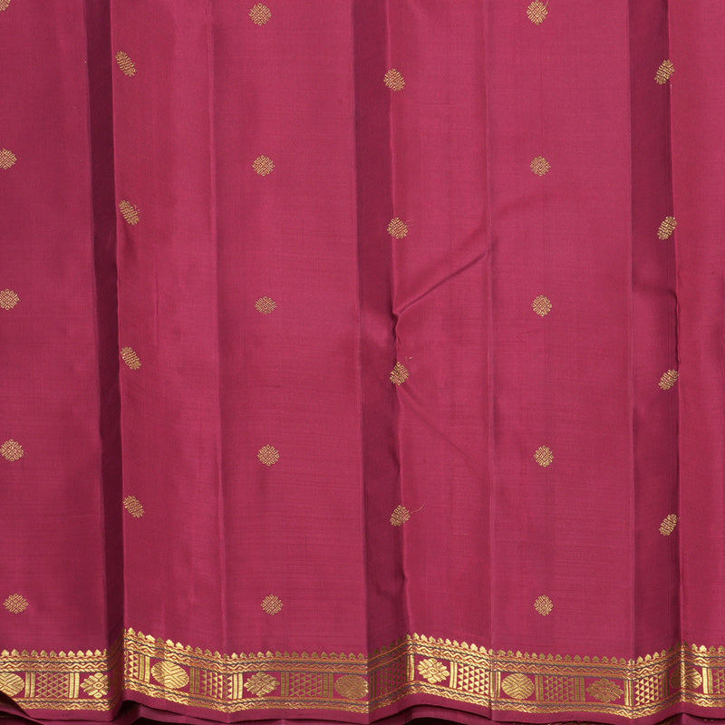 Hayagrivas Handloom Yellow Kanjivaram Silk Saree with Maroon Border KBF689G10-1