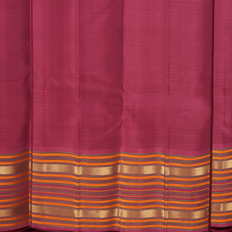 Hayagrivas Handloom Beige Kanjivaram Silk Saree with Maroon Border KBF689G11-1