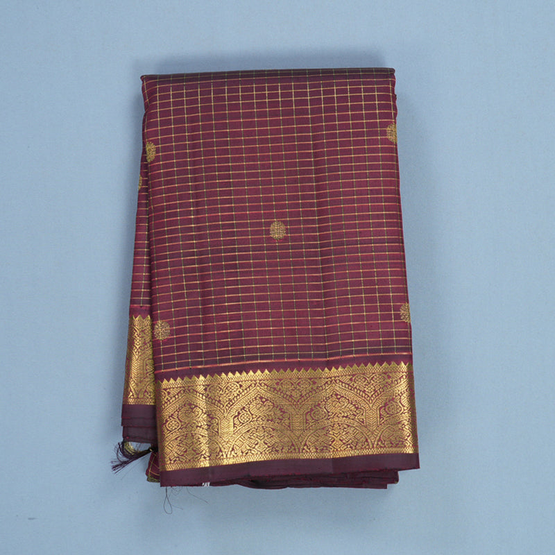 Hayagrivas Handloom Wine Maroon Kanjivaram Silk Saree KBF689G12-1