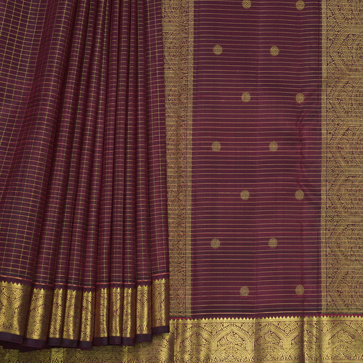Hayagrivas Handloom Wine Maroon Kanjivaram Silk Saree KBF689G12-1