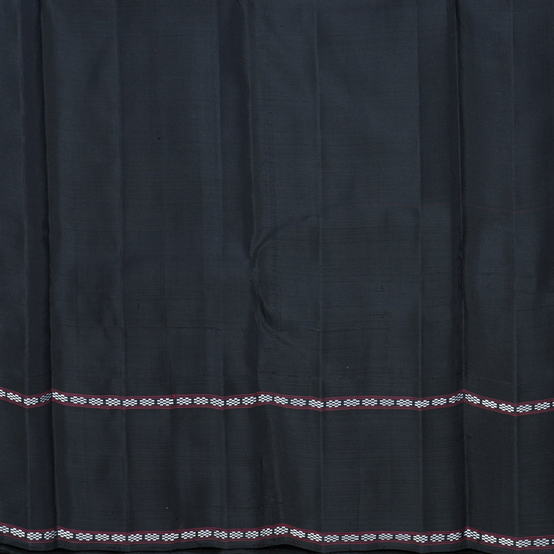 Hayagrivas Handloom Maroon Kanjivaram Silk Saree with Black Border KBF689G2-1