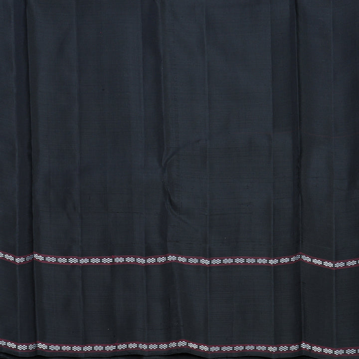 Hayagrivas Handloom Maroon Kanjivaram Silk Saree with Black Border KBF689G2-1