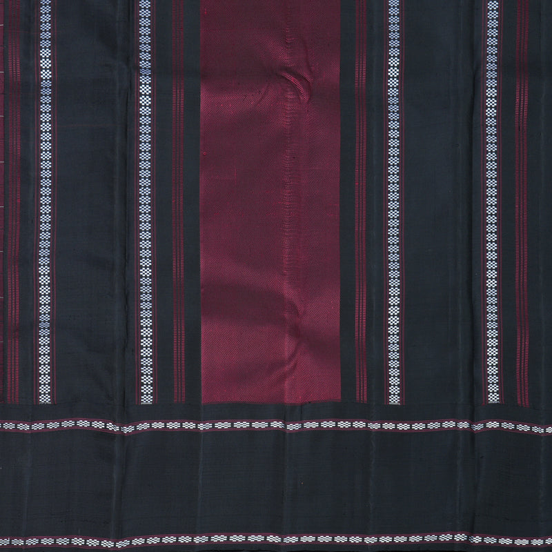 Hayagrivas Handloom Maroon Kanjivaram Silk Saree with Black Border KBF689G2-1