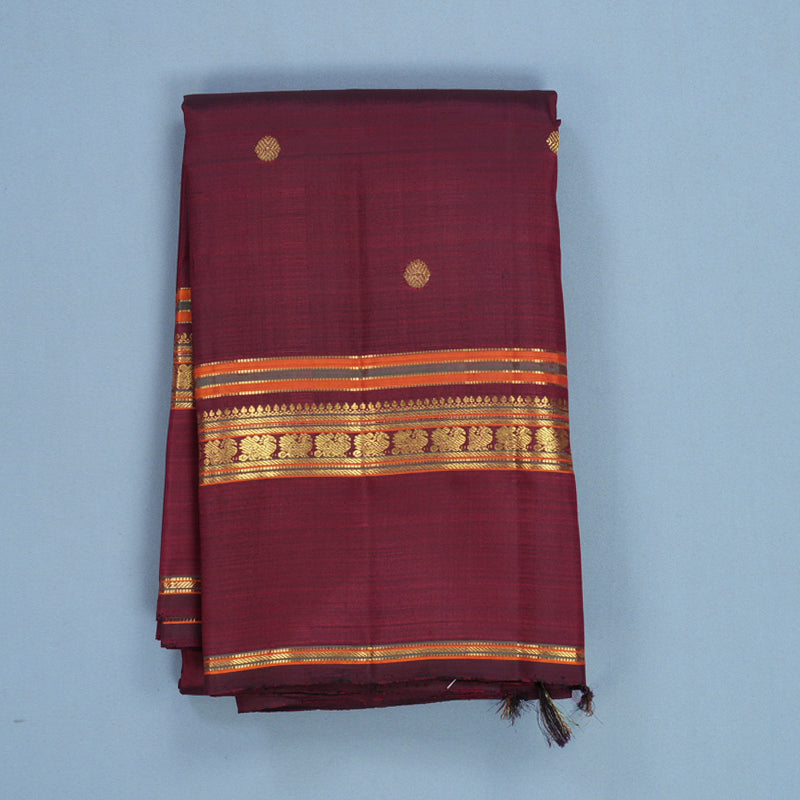 Hayagrivas Handloom Wine Maroon Kanjivaram Silk Saree KBF689G4-1