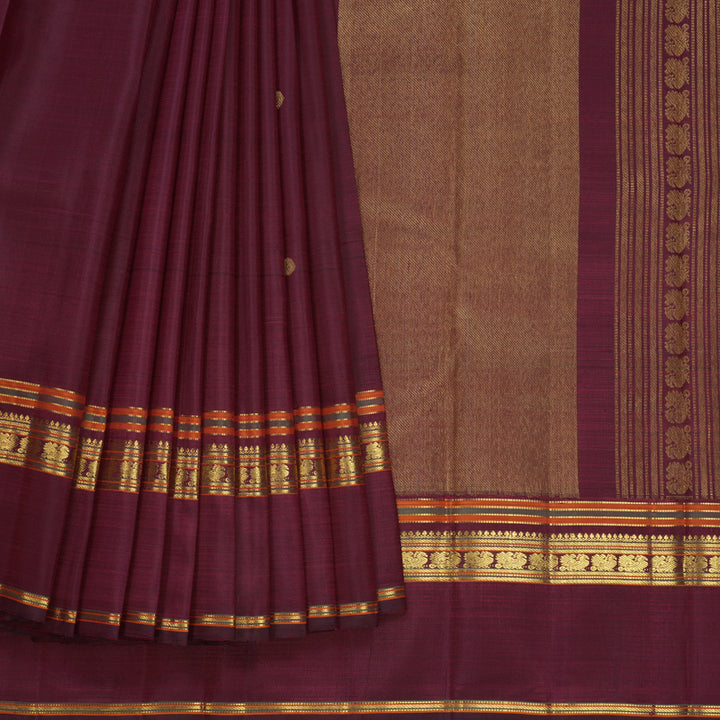 Hayagrivas Handloom Wine Maroon Kanjivaram Silk Saree KBF689G4-1
