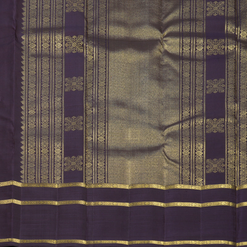 Hayagrivas Handloom Green &amp; Honey Stripes Kanjivaram Silk Saree KBF689G5-1