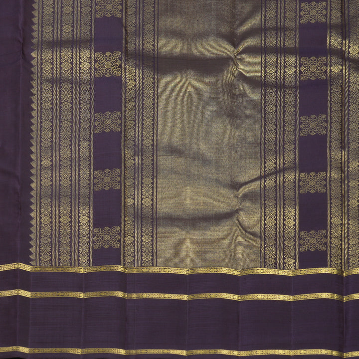 Hayagrivas Handloom Green &amp; Honey Stripes Kanjivaram Silk Saree KBF689G5-1