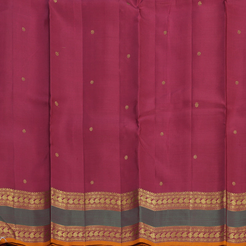 Hayagrivas Handloom Maroon Kanjivaram Silk Saree with Manthalir Border KBF689G8-1