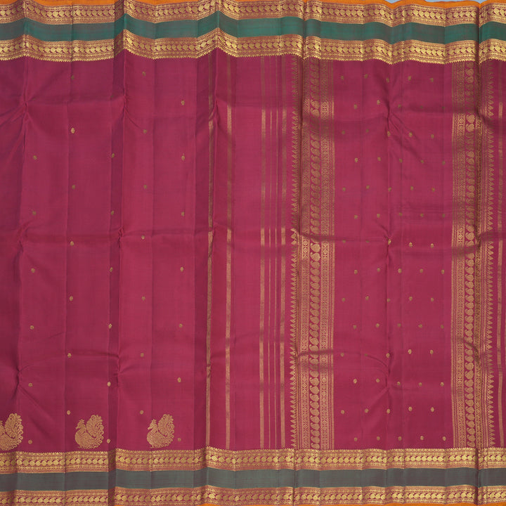 Hayagrivas Handloom Maroon Kanjivaram Silk Saree with Manthalir Border KBF689G8-1