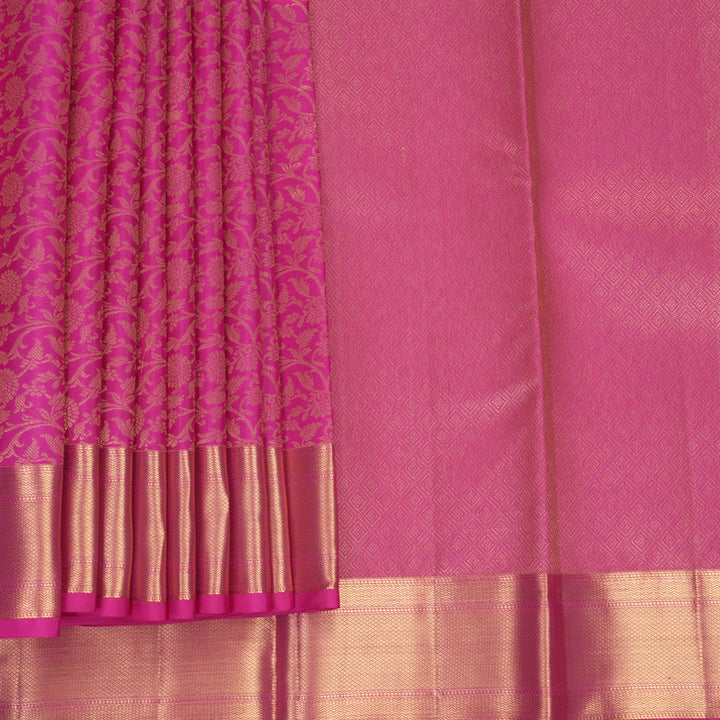 Hayagrivas Handloom Rani Pink Kanjivaram Silk Saree KBF690G10-1